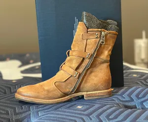 Tan, Suede Zarek Moto Boot, Size 37 thumbnail 9