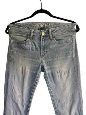 American Eagle Super Stretch Skinny Jeans Light Wash Size 8 Regular thumbnail 4
