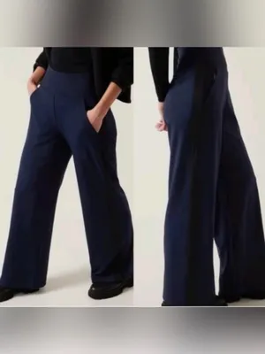Athleta Venice Colorblock Wide Leg Navy Pants Size M thumbnail 2