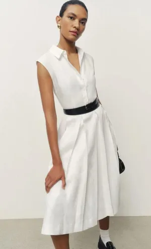 White Linen Reformation Dress thumbnail 1