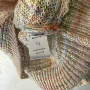 Blue Blush Multicolored Striped Knit‎ Sweater Pastel Rainbow Women's Size L thumbnail 7