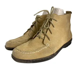 Lands End Womens‎ 9.5 B Camel Brown Suede Lace Up Moc Toe Chukka Ankle Boots thumbnail 4