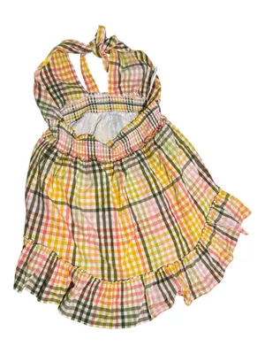 Aerie Spring Fling Gingham Halter Smocked Mini Dress XL NWOT prairie thumbnail 3