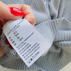AMERICAN EAGLE‎ Light Blue Knit Mock Neck Sweater Size S\XS thumbnail 12