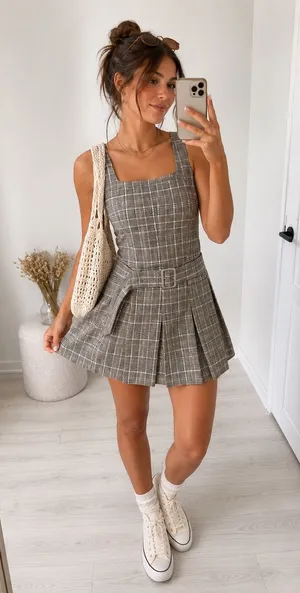 Pull & Bear Plaid Dress thumbnail 1
