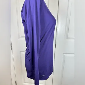 Nike Pro Combat Dri-FIT Compression Top Purple Volt Athletic Gym Women M Fitted thumbnail 4