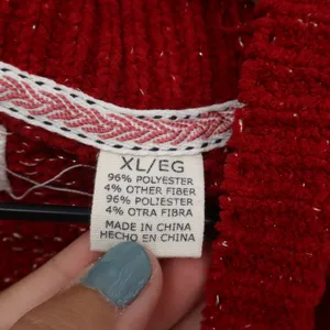 Weatherproof Vintage Sweater Womens XL Red Metallic Sparkle Textured Good thumbnail 3