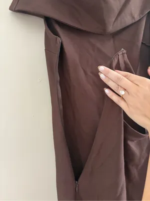 Lulus Chastain Brown Ponte Knit Off-the-Shoulder Maxi Dress Size Medium Formal thumbnail 10