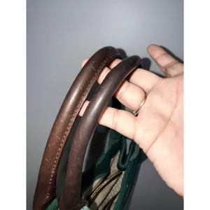 Kate Spade Wool Satchel Top Leather Handle Bag Medium‎ Green Striped 18x14" F thumbnail 5