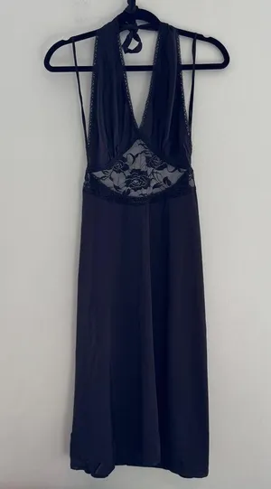 INDAH Viscose Spandex Halter Maxi Dress Lace Cutout Detail thumbnail 6