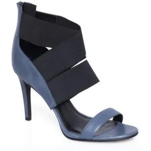 Halogen Blue Black Strappy Stiletto Sandals Heels Size 7 thumbnail 2