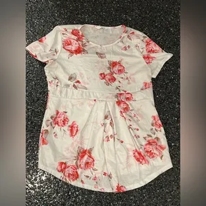 Women’s Large Floral Short Sleeve Maternity Top Shirt thumbnail 1
