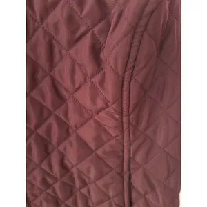 Van Heusen Womens‎ Quilted Vest Burgundy Wine Full Zip Mock Neck Large thumbnail 3