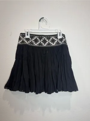 Free People Black Mini Skirt Boho Embroidered Mirror Fairycore Flirty Whimsygoth thumbnail 2