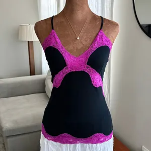 Vintage 90s Mary Green Lace Cami Large Tank Top Y2K Fairy Glam Whimsigoth Pink thumbnail 5