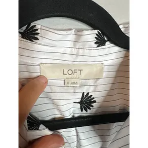 Loft patterned oversized boxy collared shirt thumbnail 6