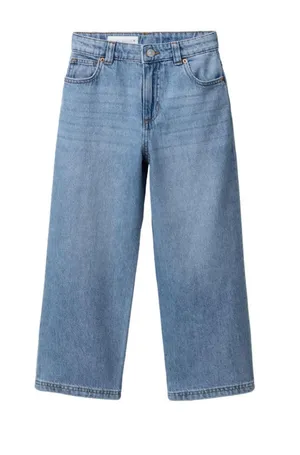 Zara Relaxed Baggy Classic Wide-Leg High Waist Women's Jeans in Light Blue thumbnail 1