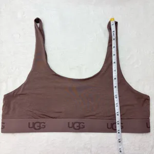 UGG Mauve‎ Brown Logo Elastic Scoop Bralette Size XL NEW thumbnail 8