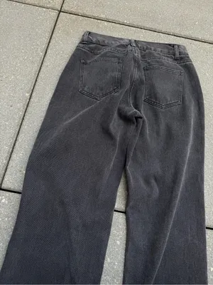White Fox Fashion Society Mid Rise Straight Leg Jeans Acid Black XS thumbnail 5