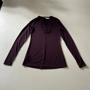 Babaton XS Open Back Long Sleeve Top Purple Plum Minimalist Chic thumbnail 3