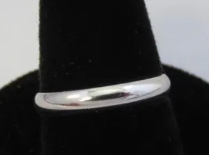 (Size 4-13) 14K White Gold Plated 3mm Smooth Wedding Band Unisex Thumb Ring thumbnail 1