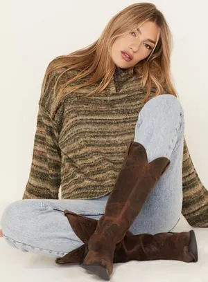 Cleo + Wolf Wool Sweater Green thumbnail 1