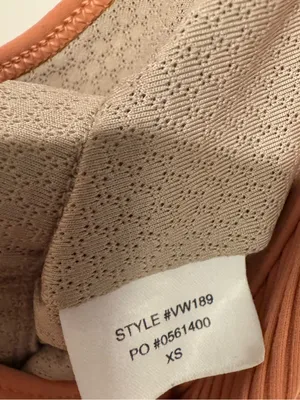 Vuori Rib Crop Tank Terracotta Crisscross Back Size XS thumbnail 4