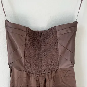 NWT Reformation Barrow Silk Maxi Dress in Magnetic Brown thumbnail 6