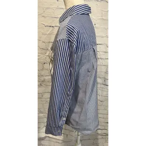 Marled Solid & Stripe Blue Oxford Stripe Button Down Shirt Size XS thumbnail 3