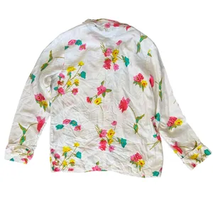 Annie Selkie Pine Cone Hill "Taffeta Floral" White Pink Boyfriend Pajama Set thumbnail 6