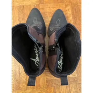 American Rag canvas and vegan suede STAR cowboy western bootie 7 thumbnail 6