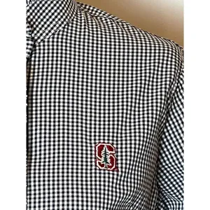 Peter Millar Black And White Gingham Long Sleeve Button Down Ruffle Trim Top XS‎ thumbnail 5