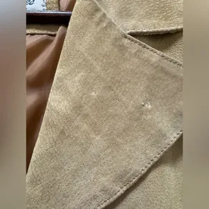Paris Blues Vintage Suede Tan Two Tone Overcoat Jacket XL thumbnail 3