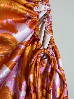 Hello Molly Loving That Girl Mini Dress Women's Small Orange Floral One Shoulder thumbnail 11