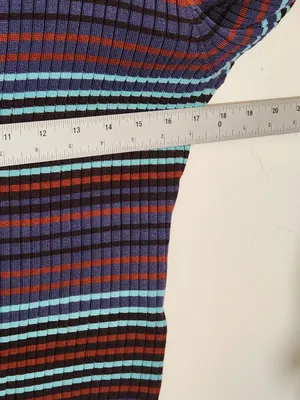 Madden NYC Multicolor Striped Ribbed Knit Crop Top Size Large thumbnail 6