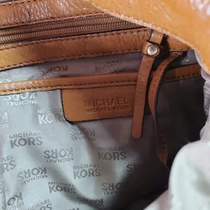 Michael Kors Rust Brown Multi Pocket‎ Pebbled Leather Shoulder Bag Y2K Hobo thumbnail 10