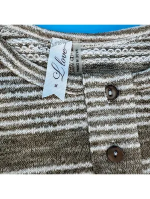 L Love Y2K Vintage Striped Women's Long Sleeve Henley Top Size M NWOT thumbnail 3