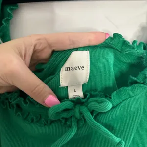 Maeve Anthropologie Ruffled Cami Top Green Size Large thumbnail 5