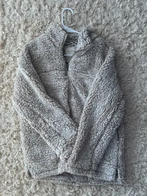 Altar'd State Brown Fleece Cream Sherpa Pullover Oversized 1/4 Zip thumbnail 2