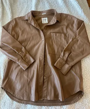 Abercrombie Oversized Faux Leather Jacket thumbnail 1