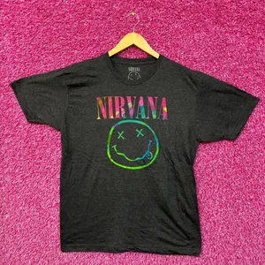 Nirvana Nevermind Dead Eyes Colorburst Smiley Grunge Tee XL thumbnail 1