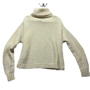 J.Crew Swingy Alpaca-blend Turtleneck Sweater Chunky Knit Cream Size S Merino thumbnail 5