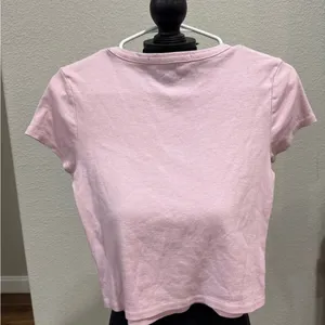 Altar'd State Pink Fitted Crop T-Shirt thumbnail 3