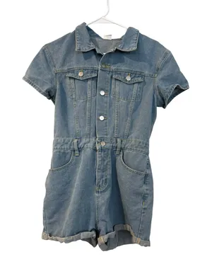Denim Romper Blue Size M thumbnail 1