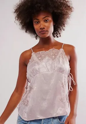Free People Shimmer On Cami in Lilac thumbnail 1