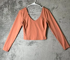Lululemon Align Long Sleeve Shirt Pink Nulu Athletic Top‎ Women's Size 6 thumbnail 1