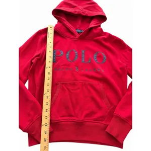 Polo Ralph Lauren Hoodie Womens XS Red Big Spell Out‎ Fleece Sweatshirt #K7-1 thumbnail 4