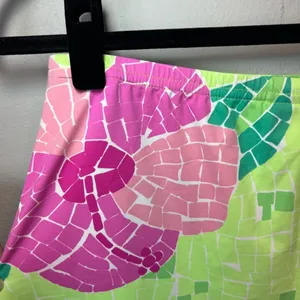 Lilly Pulitzer Swim Skirt Vintage Flower Mosaic Green Pink Vacation Beach Small thumbnail 7