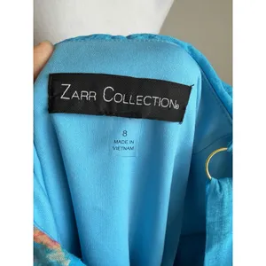 Zarr Collection Taylor Asymmetrical Drop Waist Blue Floral Maxi Dress Womens 8 thumbnail 5