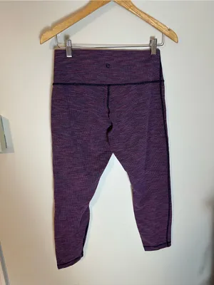 Lululemon Wunder Under Crop II Diamond Jacquard Jewelled Magenta 10 thumbnail 5